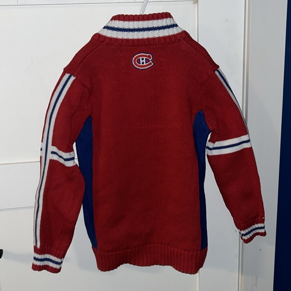 NHL Kids XS knit half zip Montreal Canadiens Sweater, good used condition. - Picture 4 of 5